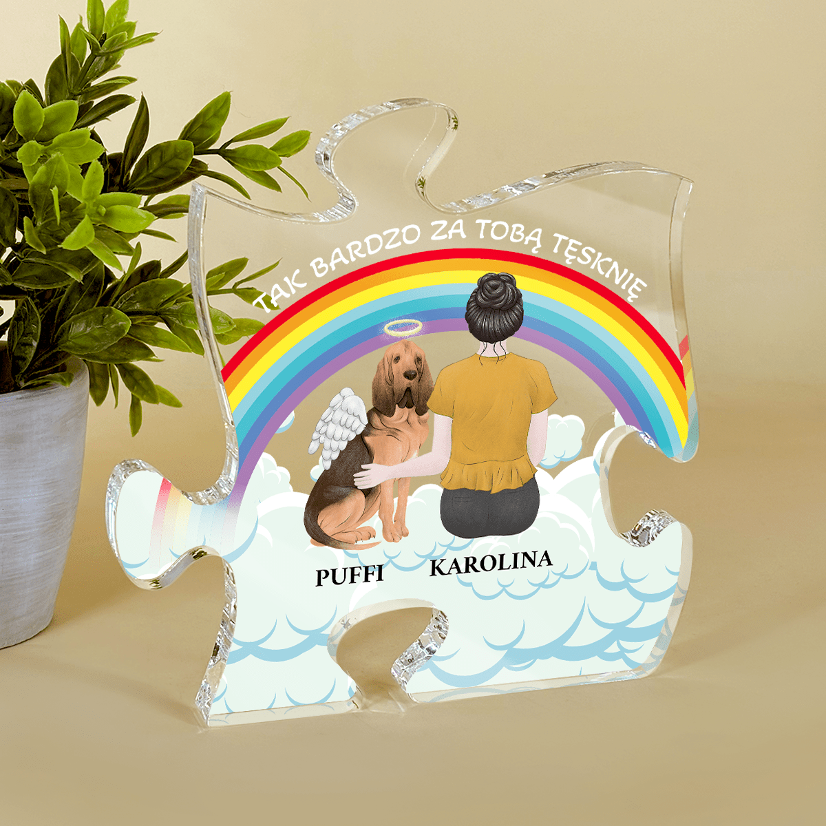 Tęsknota za pupilem Clipart - Druk na szkle - puzzel, spersonalizowany prezent - Adamell.pl