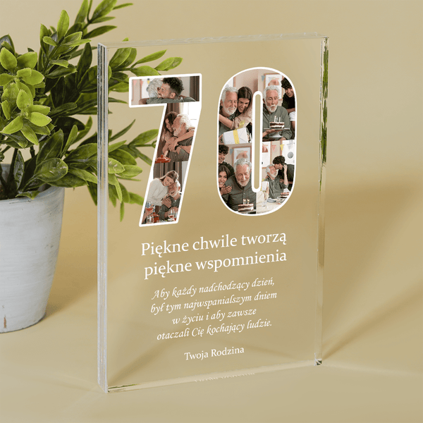 Twoje 70 urodziny - Druk na szkle, spersonalizowany prezent dla rodziny - Adamell.pl