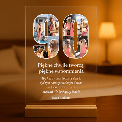 Twoje 90 lat - Druk na szkle, spersonalizowany prezent dla mamy - Adamell.pl