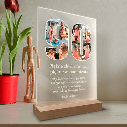 Twoje 90 lat - Druk na szkle, spersonalizowany prezent dla mamy - Adamell.pl