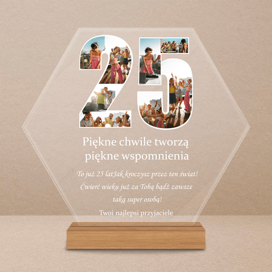 Twoje ćwierć wieku - Druk na szkle, spersonalizowany prezent dla przyjaciela - Adamell.pl