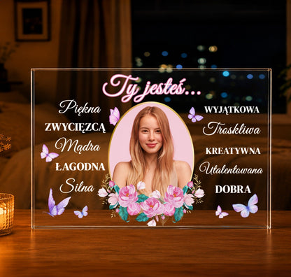 Ty jesteś... - Druk na szkle, spersonalizowany prezent dla niej - Adamell.pl