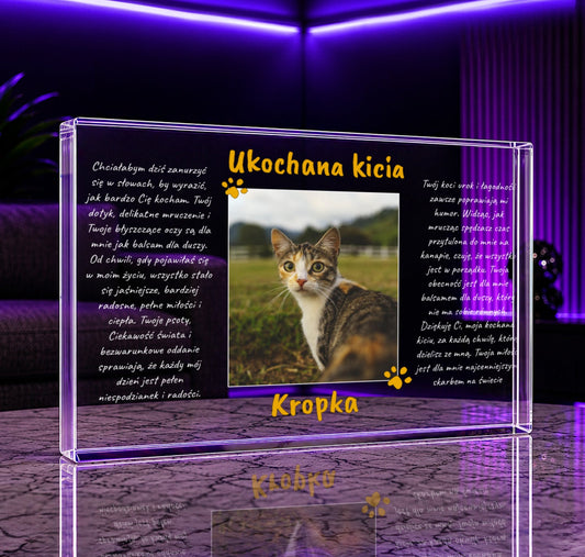 Ukochana kicia zdjęcie + tekst - Druk na szkle, spersonalizowany prezent - Adamell.pl