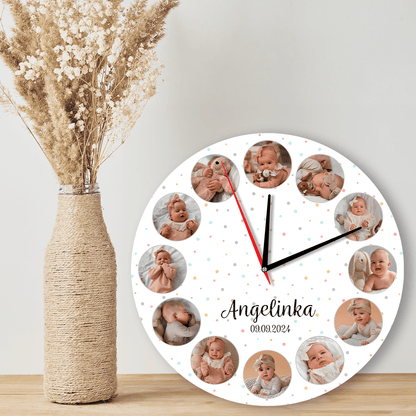 Ukochane dziecko - zegar ze zdjęciem, spersonalizowany prezent dla rodziców - Adamell.pl