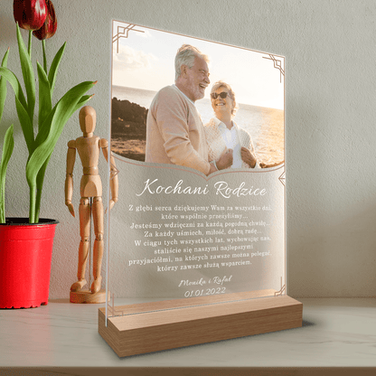 Ukochani rodzice - Druk na szkle, spersonalizowany prezent dla rodziców - Adamell.pl