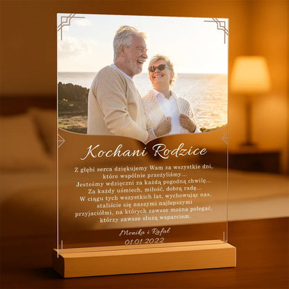 Ukochani rodzice - Druk na szkle, spersonalizowany prezent dla rodziców - Adamell.pl
