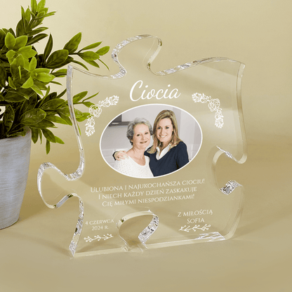Ulubiona i najukochańsza ciocia - Druk na szkle - puzzel, spersonalizowany prezent dla cioci - Adamell.pl