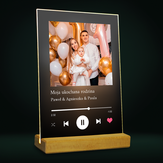 Spotify - magiczny druk na szkle akrylowym, personalizowany prezent