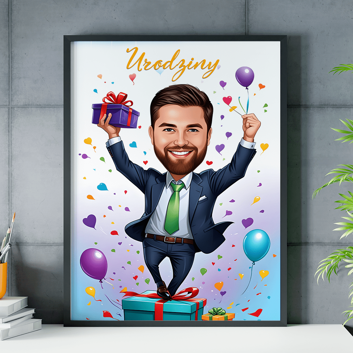 Urodzinowa niespodzianka - plakat, spersonalizowany prezent dla niego - Adamell.pl