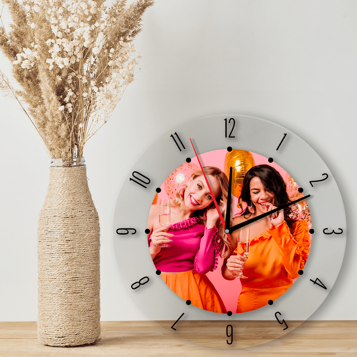 Urodzinowe zdjęcie - zegar ze zdjęciem, spersonalizowany prezent dla niej - Adamell.pl