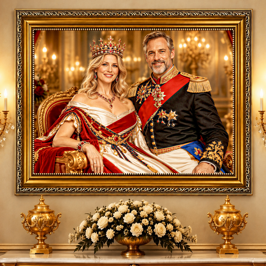 Królewska Eleganz – Portret na płótnie dla rodziców
