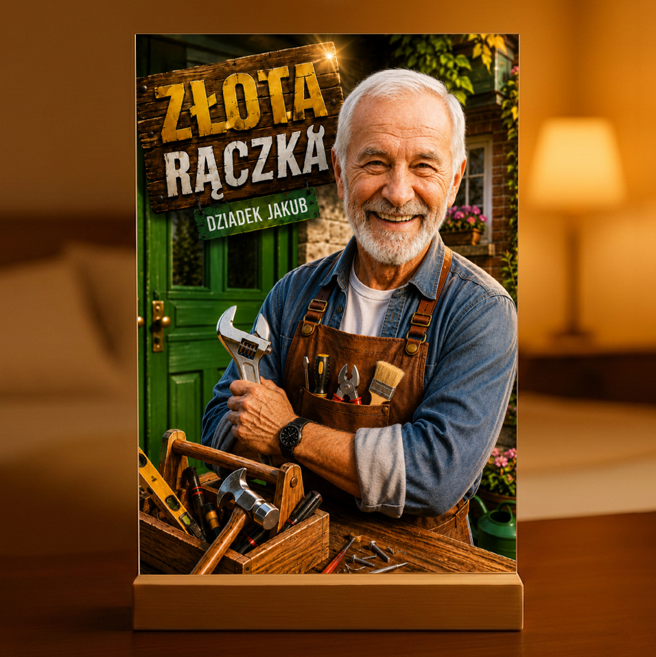Złota Rączka: Prezent dla Dziadka – Wydruk na szkle akrylowym