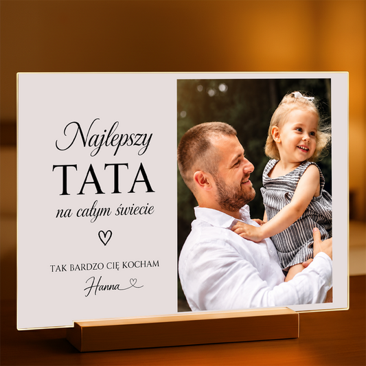 Bardzo Cię kocham tato - Druk na szkle, spersonalizowany prezent dla taty