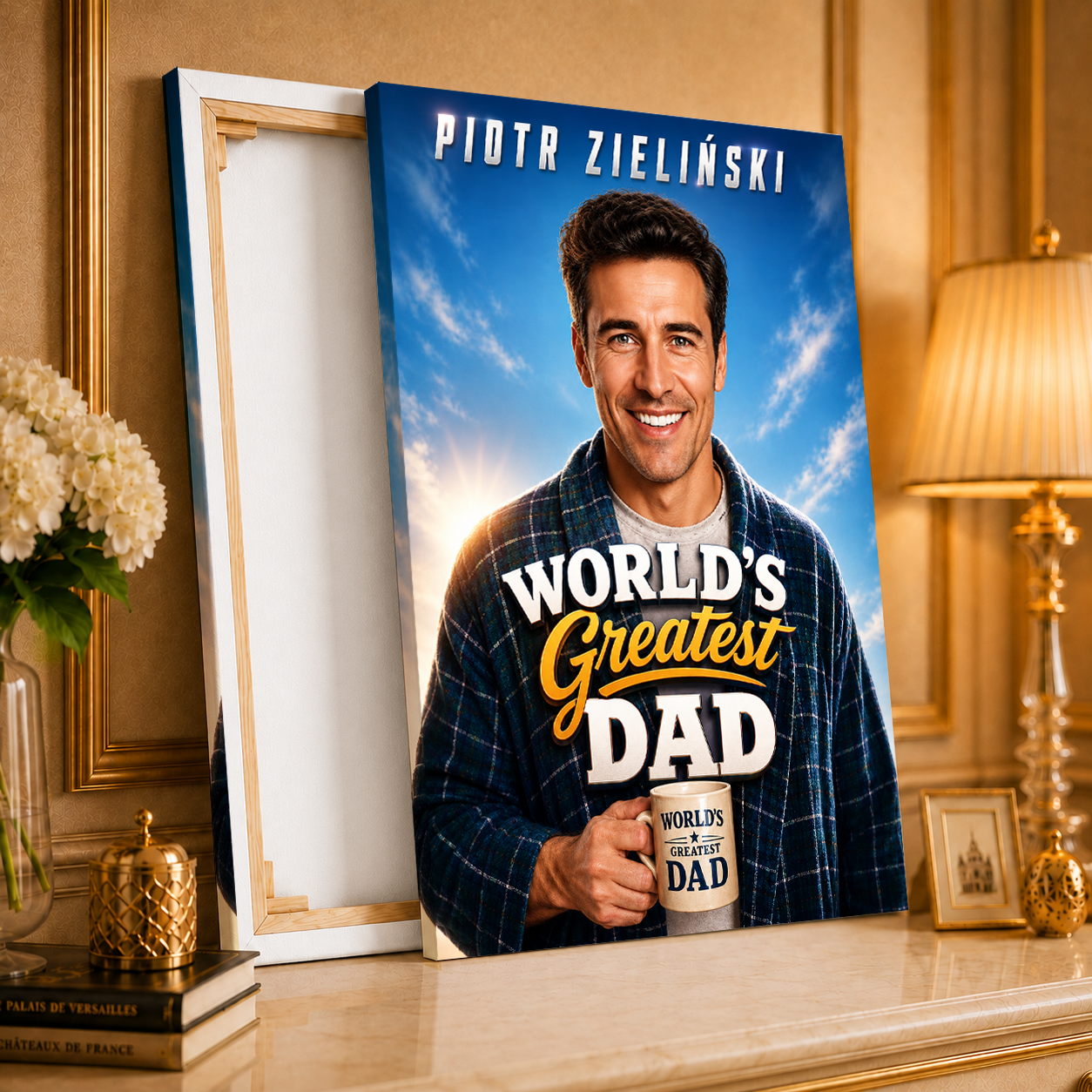Greatest Dad - druk na płótnie, spersonalizowany prezent dla taty