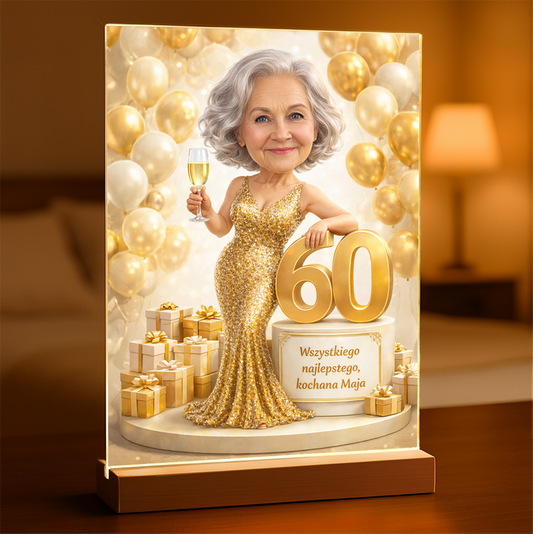 Personalizowany portret dla Babci na urodziny – portret na szkle akrylowym