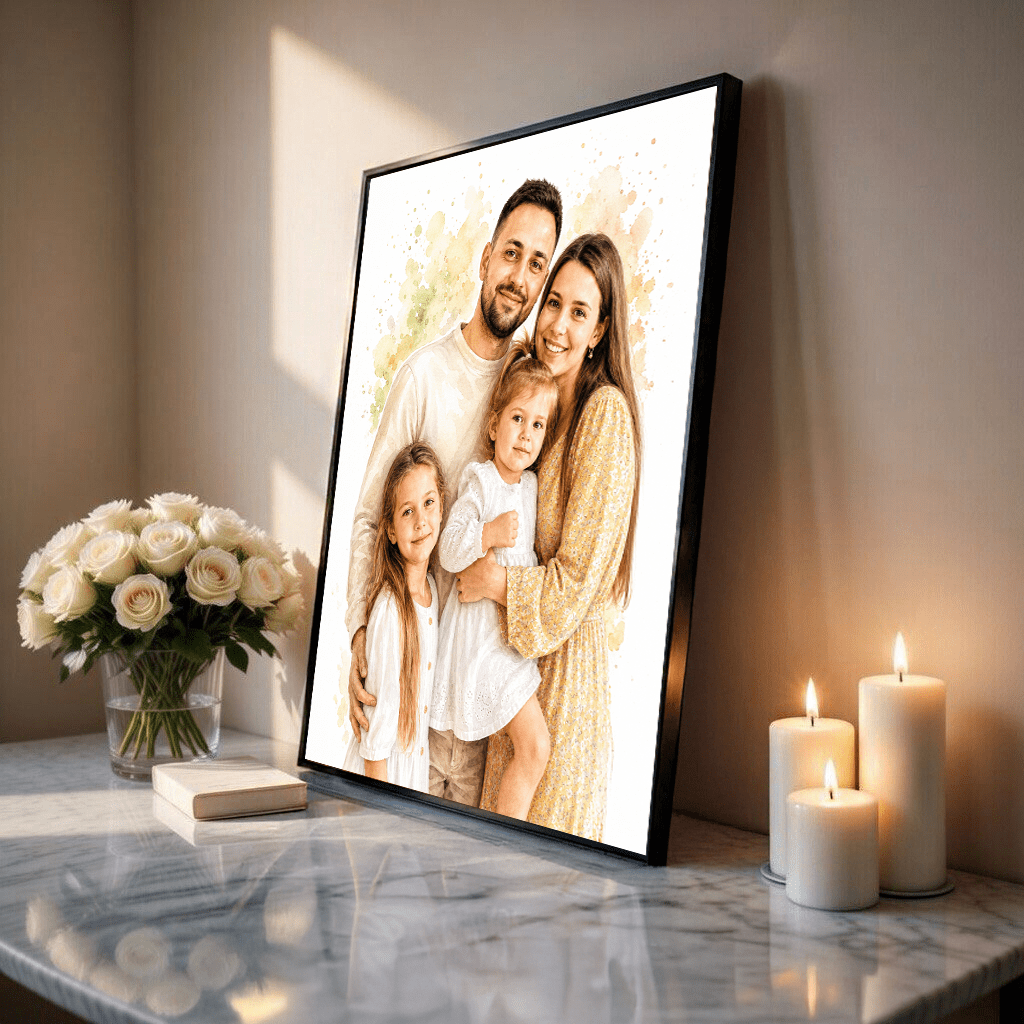 W akwarelowym stylu - plakat, spersonalizowany prezent dla pary - Adamell.pl