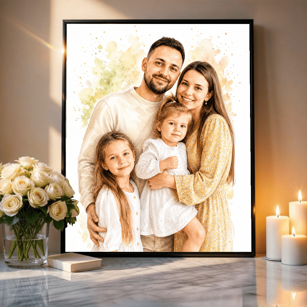 W akwarelowym stylu - plakat, spersonalizowany prezent dla pary - Adamell.pl