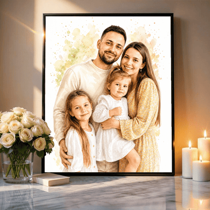 W akwarelowym stylu - plakat, spersonalizowany prezent dla pary - Adamell.pl