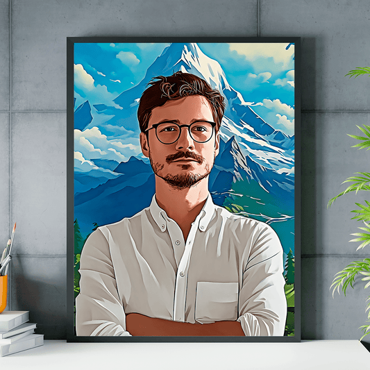 W animowanym stylu - plakat, spersonalizowany prezent dla niego - Adamell.pl