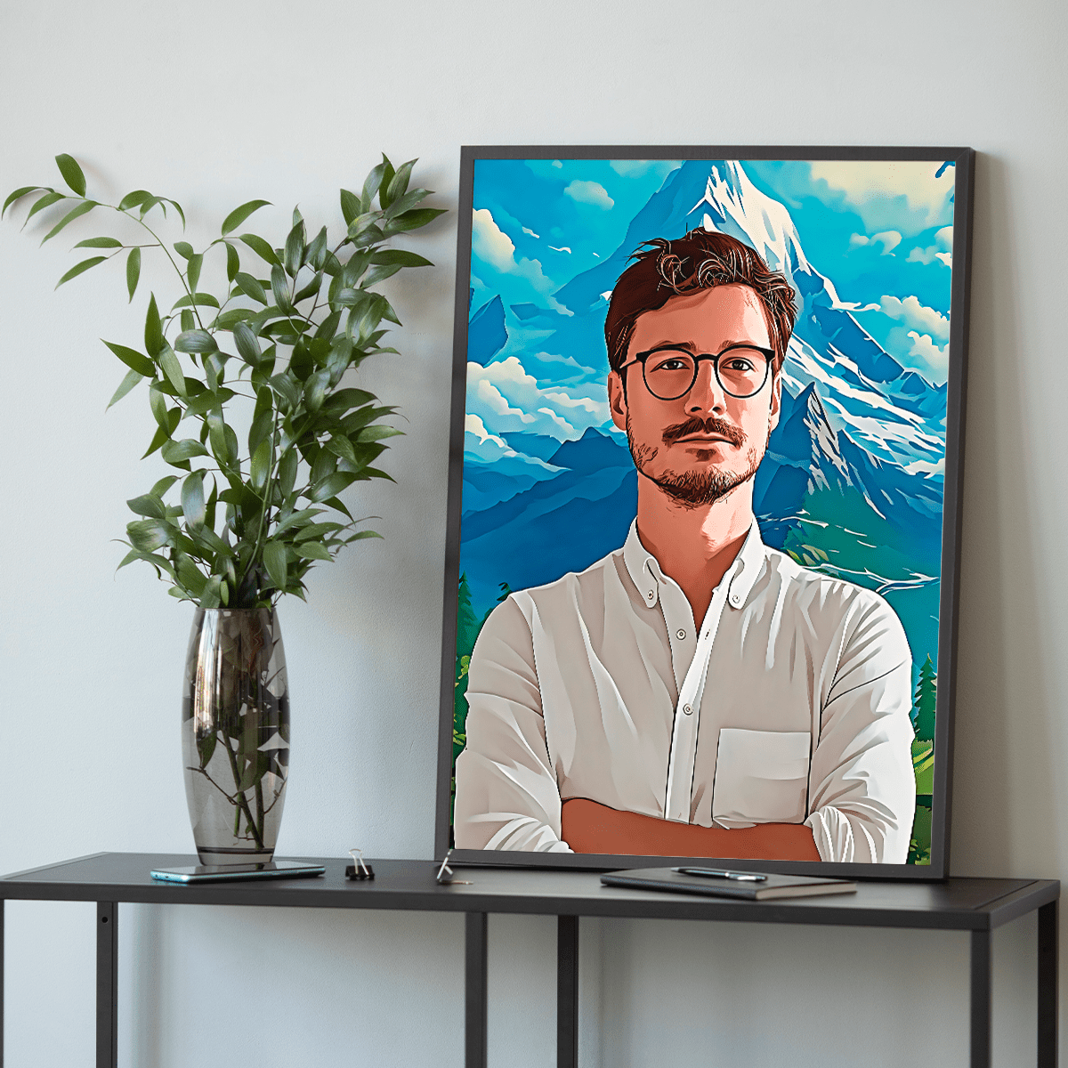W animowanym stylu - plakat, spersonalizowany prezent dla niego - Adamell.pl