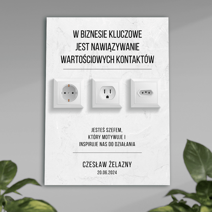 Wartościowe kontakty - plakat, spersonalizowany prezent dla szefa - Adamell.pl