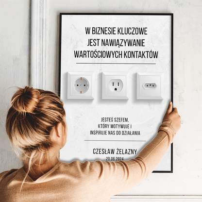 Wartościowe kontakty - plakat, spersonalizowany prezent dla szefa - Adamell.pl