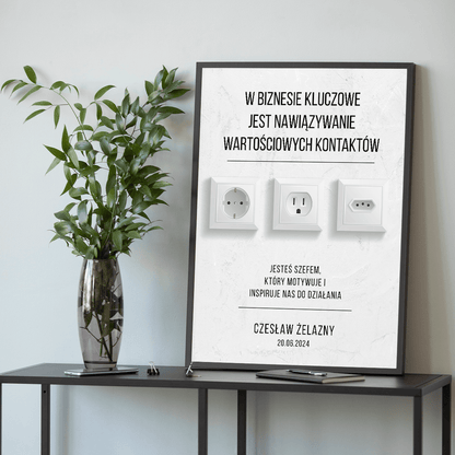 Wartościowe kontakty - plakat, spersonalizowany prezent dla szefa - Adamell.pl