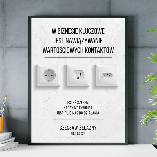 Wartościowe kontakty - plakat, spersonalizowany prezent dla szefa - Adamell.pl