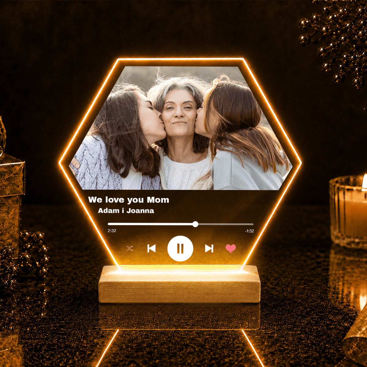 We love you Mom Spotify - Druk na szkle, spersonalizowany prezent dla mamy - Adamell.pl