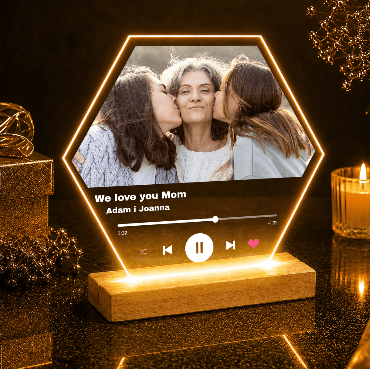 We love you Mom Spotify - Druk na szkle, spersonalizowany prezent dla mamy - Adamell.pl