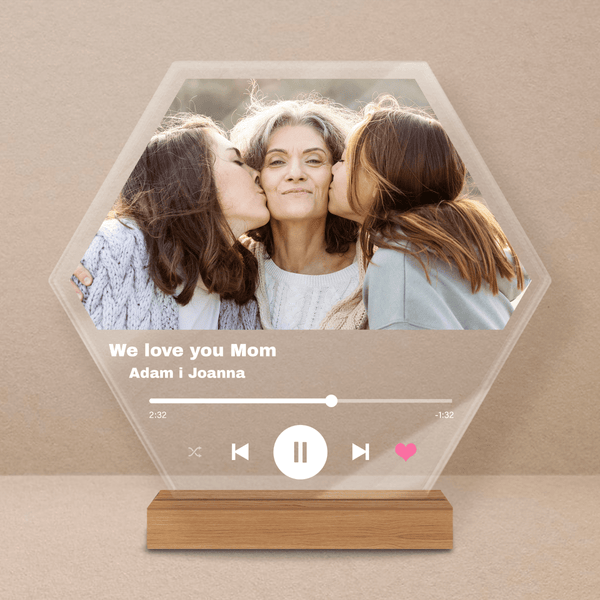 We love yoy Mom Spotify - Druk na szkle, spersonalizowany prezent dla mamy - Adamell.pl