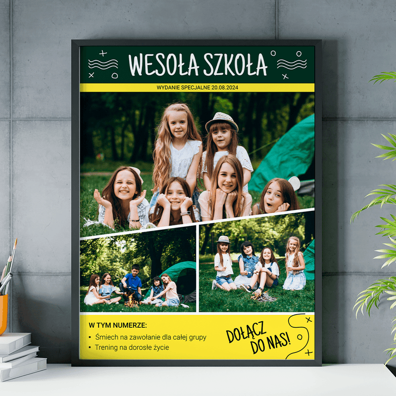 Wesoła szkoła - plakat, spersonalizowany prezent dla dziecka - Adamell.pl