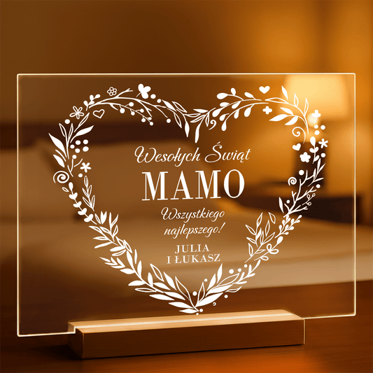 Wesołych świąt, mamo - Druk na szkle, spersonalizowany prezent dla mamy - Adamell.pl