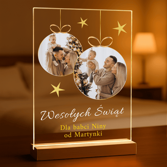 Wesołych Świąt życzenia - Druk na szkle, spersonalizowany prezent dla babci - Adamell.pl