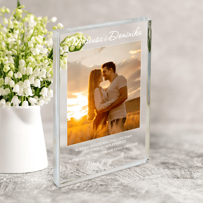Wieczna miłość - Druk na szkle, spersonalizowany prezent dla pary - Adamell.pl