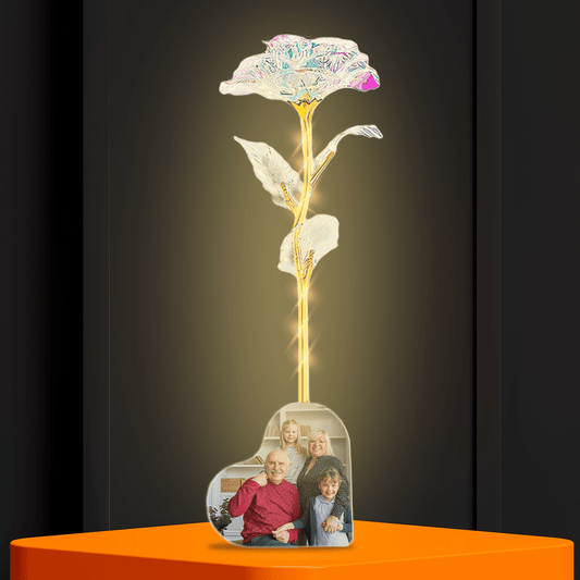 Wieczna róża kryształowa LED ze spersonalizowanym nadrukiem DLA DZIADKÓW - Adamell.pl