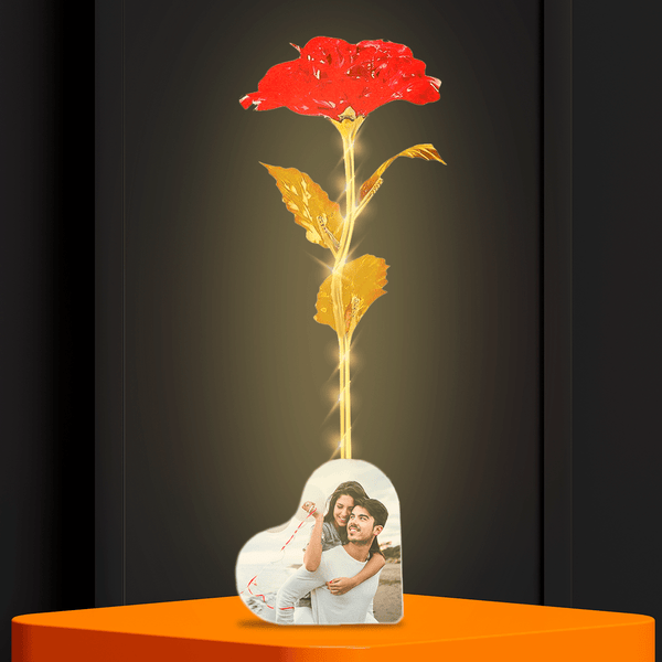 Wieczna róża kryształowa LED ze spersonalizowanym nadrukiem PARA - Adamell.pl