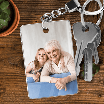 Wieczna róża LED w szkle + breloczek BABCIA - Box prezentowy, spersonalizowany prezent dla babci - Adamell.pl