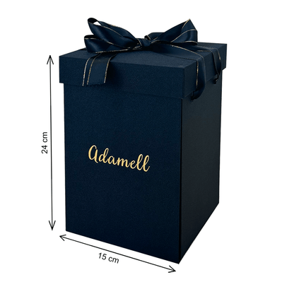 Wieczna róża LED w szkle + breloczek BABCIA - Box prezentowy, spersonalizowany prezent dla babci - Adamell.pl