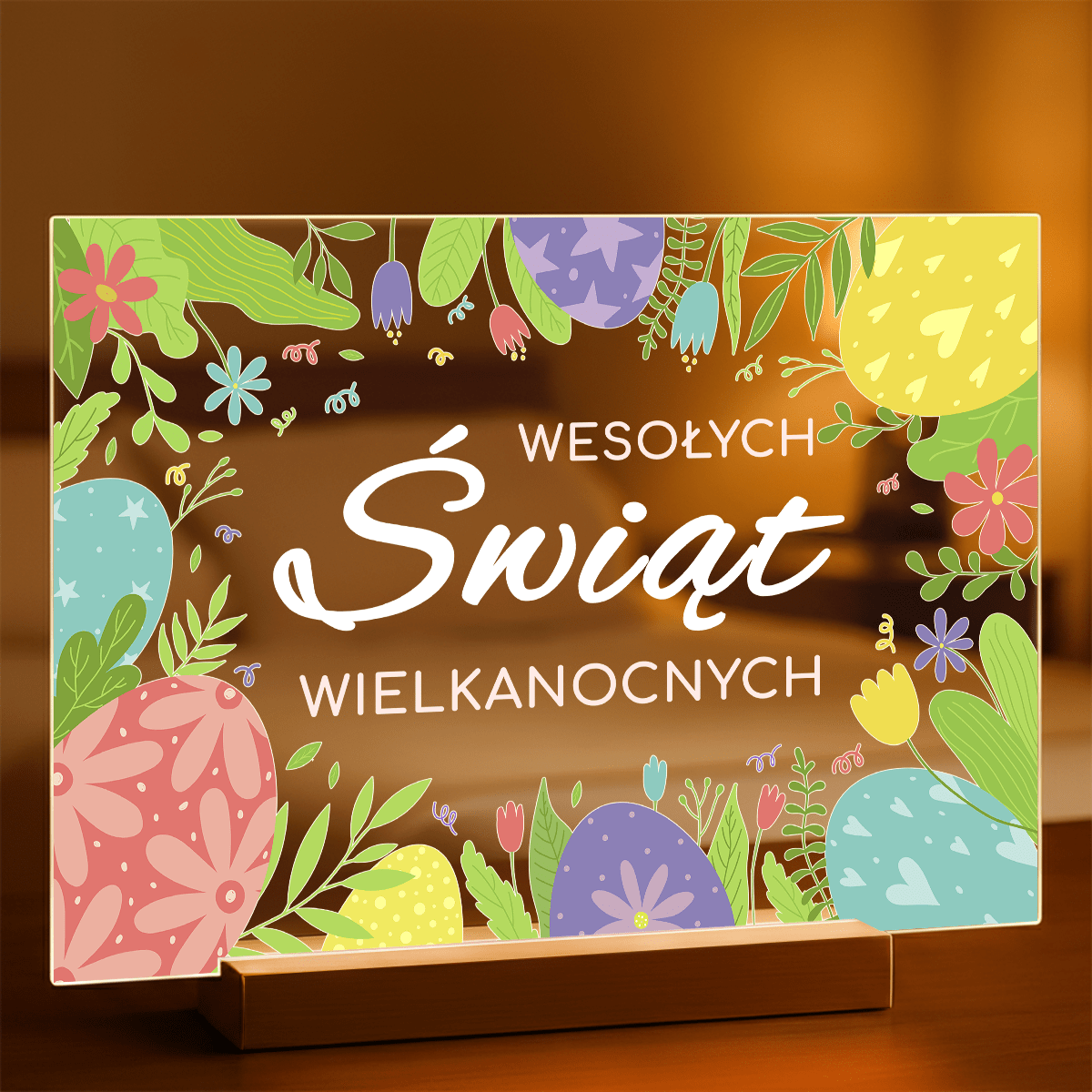 Wielkanocne życzenia - Druk na szkle, spersonalizowany prezent na Wielkanoc - Adamell.pl