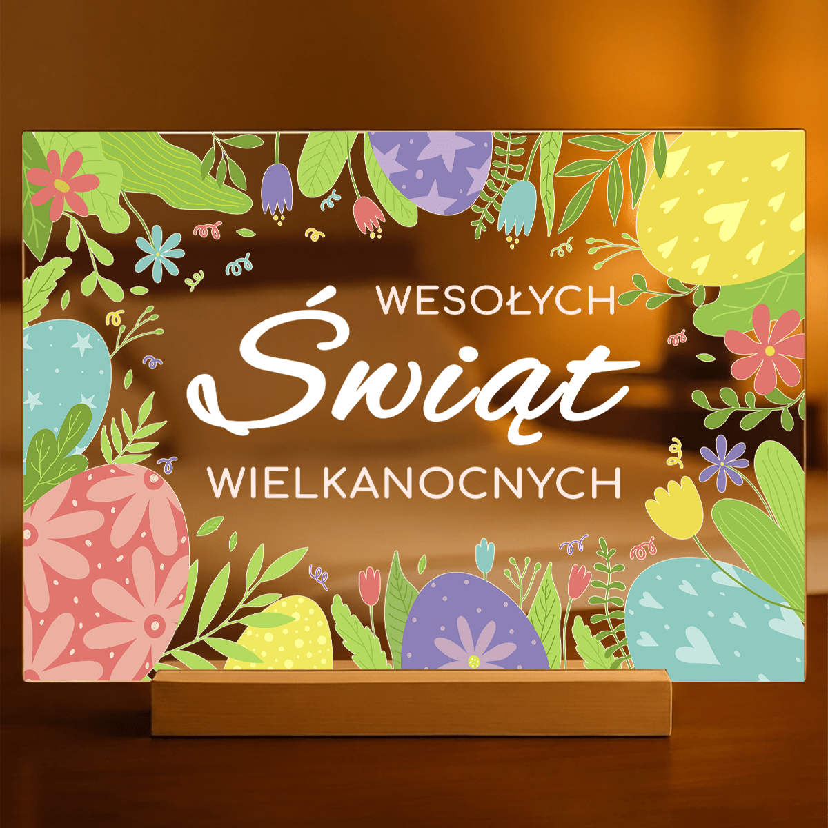 Wielkanocne życzenia - Druk na szkle, spersonalizowany prezent na Wielkanoc - Adamell.pl