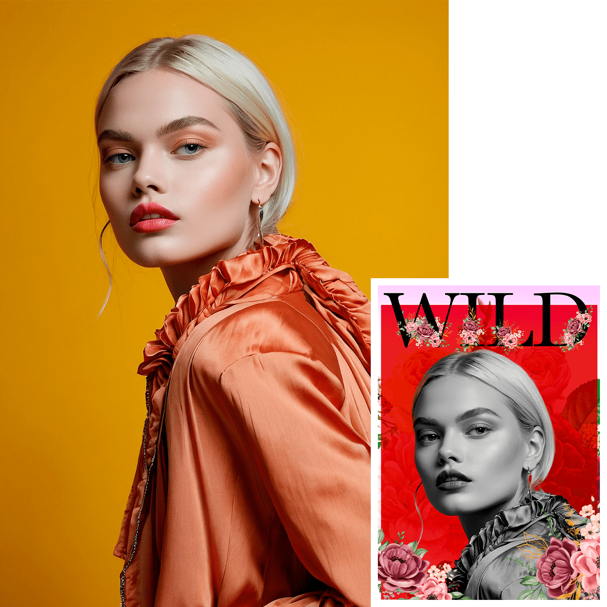 Wild portret - druk na płótnie, spersonalizowany prezent dla kobiety - Adamell.pl