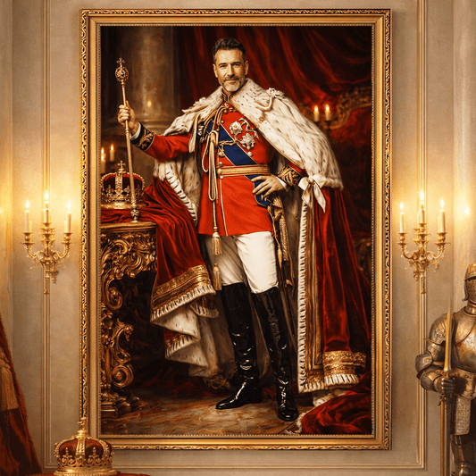 Władca portret - druk na płótnie, spersonalizowany prezent dla niego - Adamell.pl