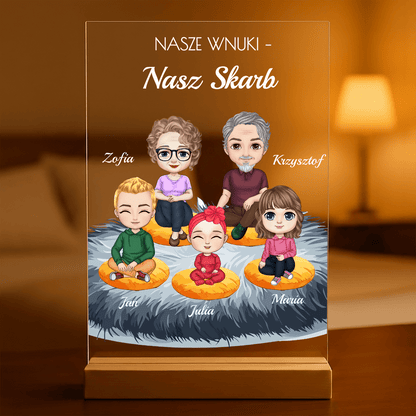 Wnuki to skarb Clipart - Druk na szkle, spersonalizowany prezent dla dziadków - Adamell.pl