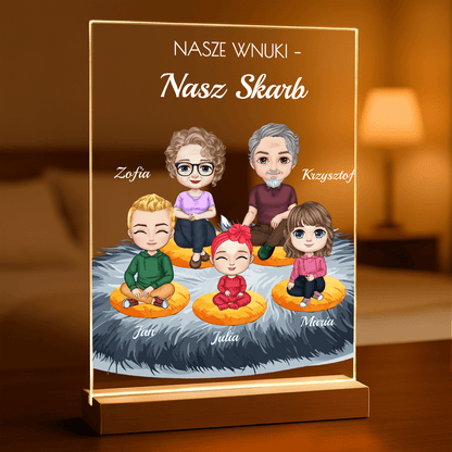 Wnuki to skarb Clipart - Druk na szkle, spersonalizowany prezent dla dziadków - Adamell.pl