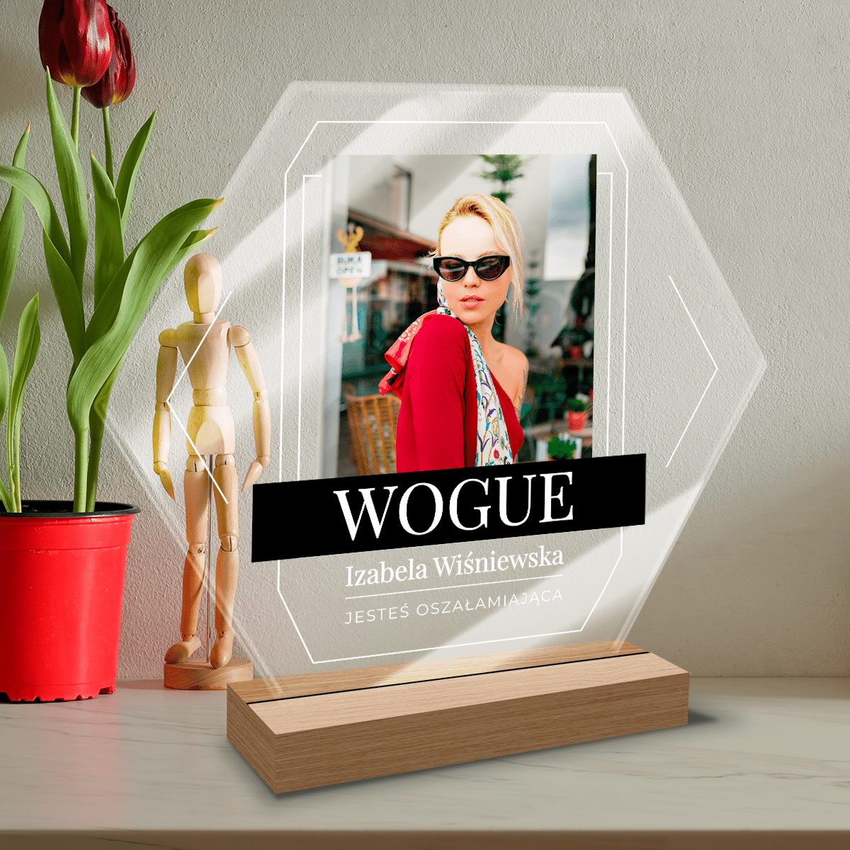 Wogue - Druk na szkle, spersonalizowany prezent dla żony - Adamell.pl
