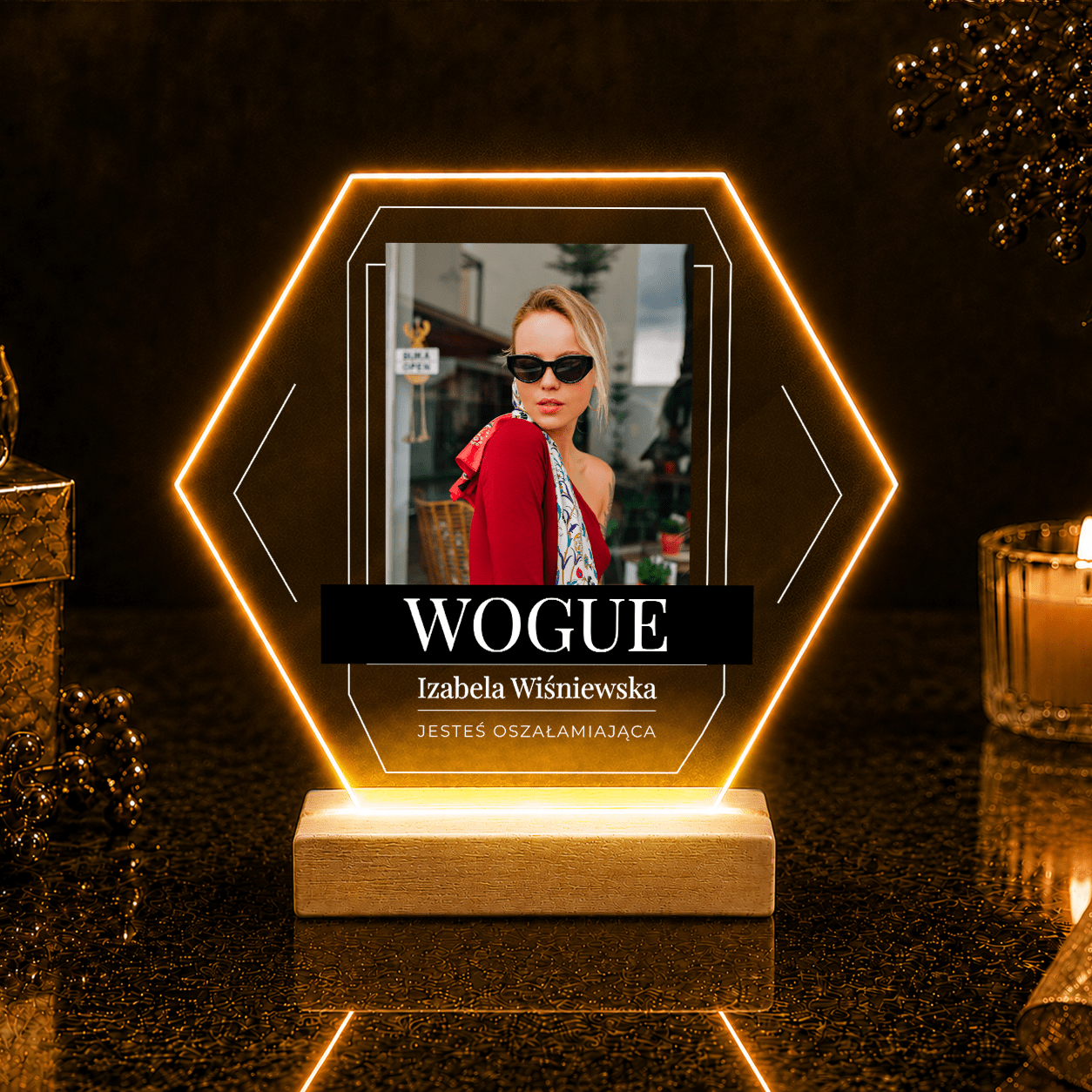 Wogue - Druk na szkle, spersonalizowany prezent dla żony - Adamell.pl