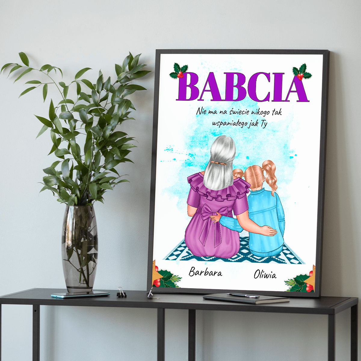 Wspaniała babcia Clipart - plakat, spersonalizowany prezent dla babci - Adamell.pl