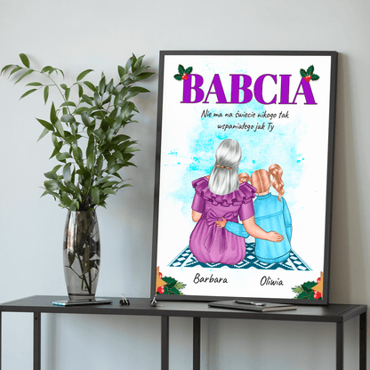 Wspaniała babcia Clipart - plakat, spersonalizowany prezent dla babci - Adamell.pl