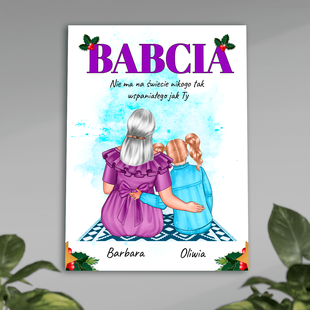 Wspaniała babcia Clipart - plakat, spersonalizowany prezent dla babci - Adamell.pl